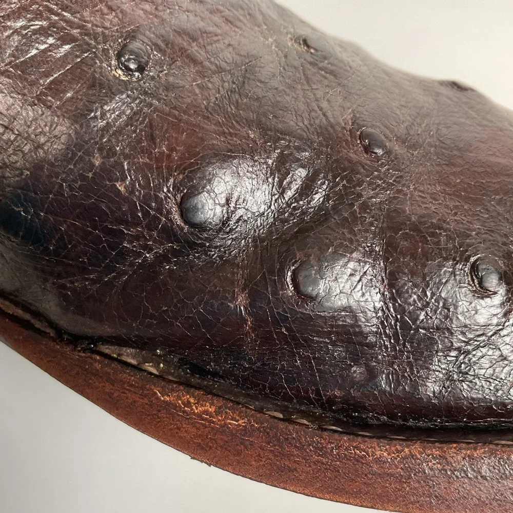 Rios Of Mercedes Tobacco Brown Ostrich Cowboy Boots Men’s 8.5 B | Women’s 9.5 - Picture 16 of 16
